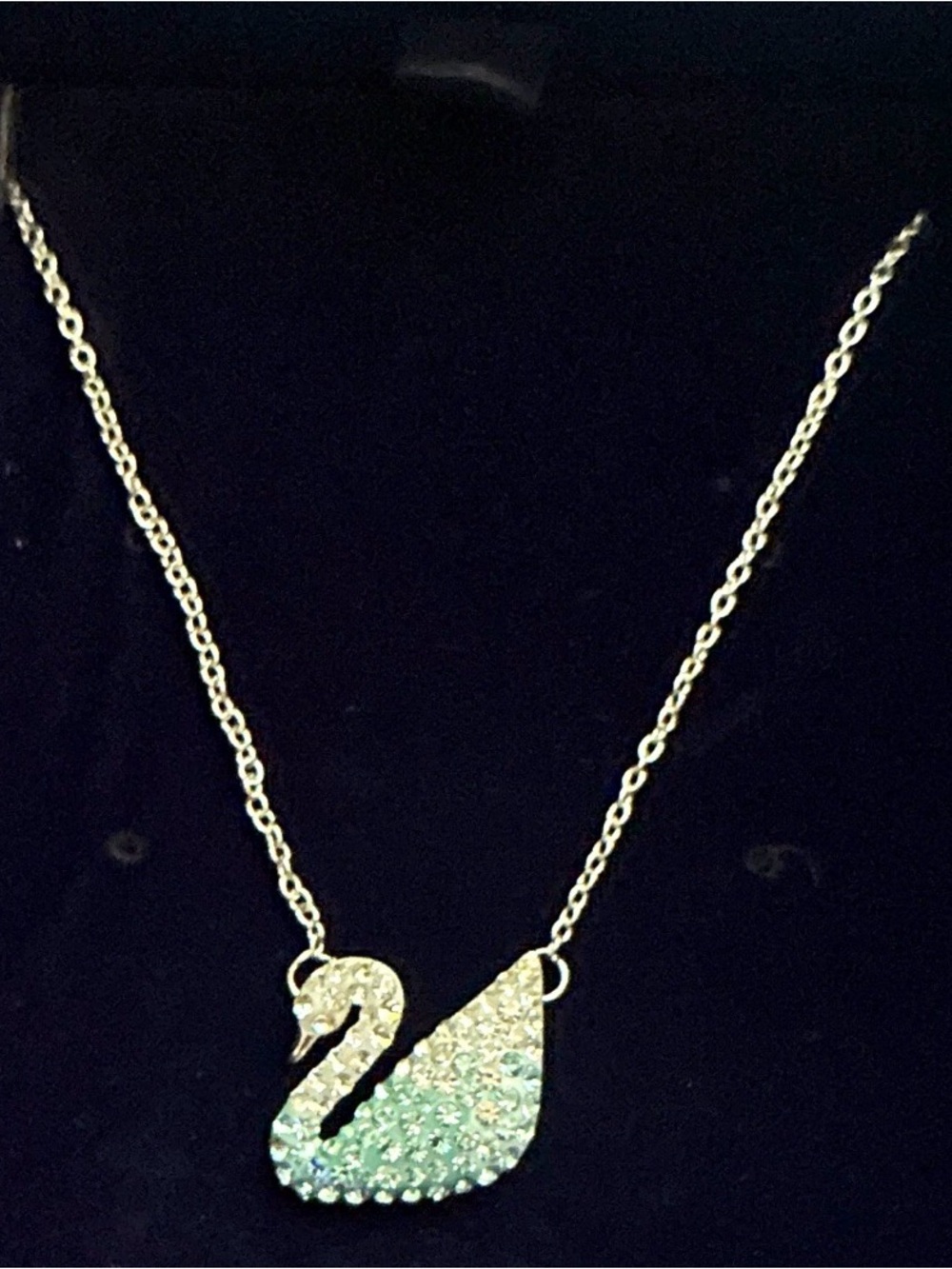 Swarovski Silver Swan Crystal Pendant Necklace